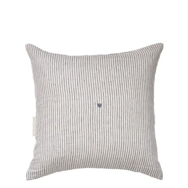 Housse de coussin beige  ligné bleu et "daydreams dance trough warm "