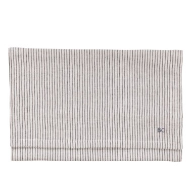 Chemin de table beige ligné bleu (50x160 cm)