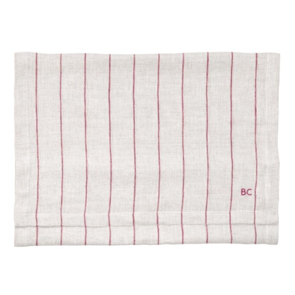 Chemin de table beige ligné rose(50x300 cm)