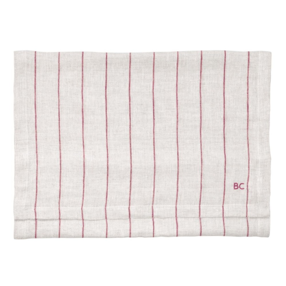 Chemin de table beige ligné rose(50x300 cm)