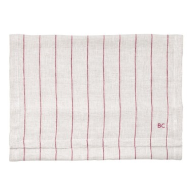 Chemin de table beige ligné rose(50x300 cm)