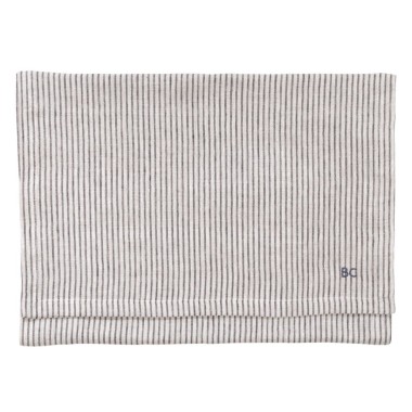 Chemin de table beige ligné bleu (50x300 cm)