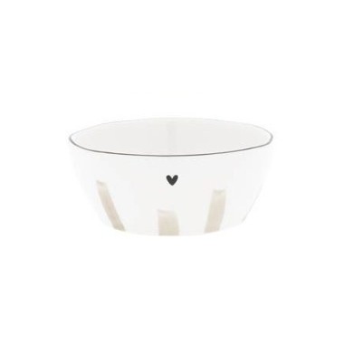 Mini bol avec des traits beige  (9.5x4cm) - BASTION COLLECTION