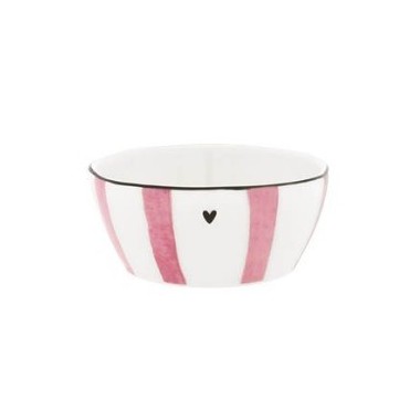 Mini bol avec des lignes roses (9.5x4cm) - BASTION COLLECTION