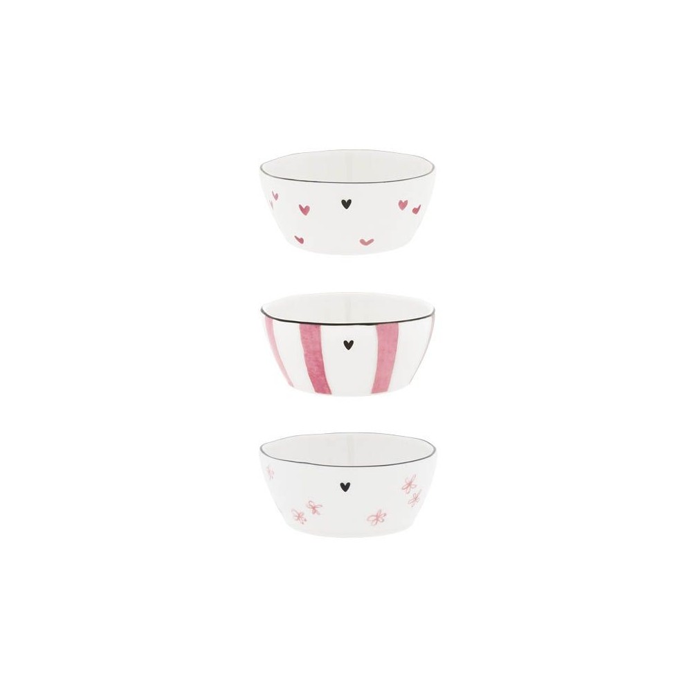 Mini bol avec des cœurs roses (9.5x4cm) - BASTION COLLECTION