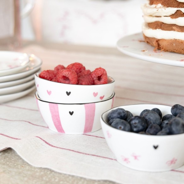 Mini bol avec des fleurs roses (9.5x4cm) - BASTION COLLECTION