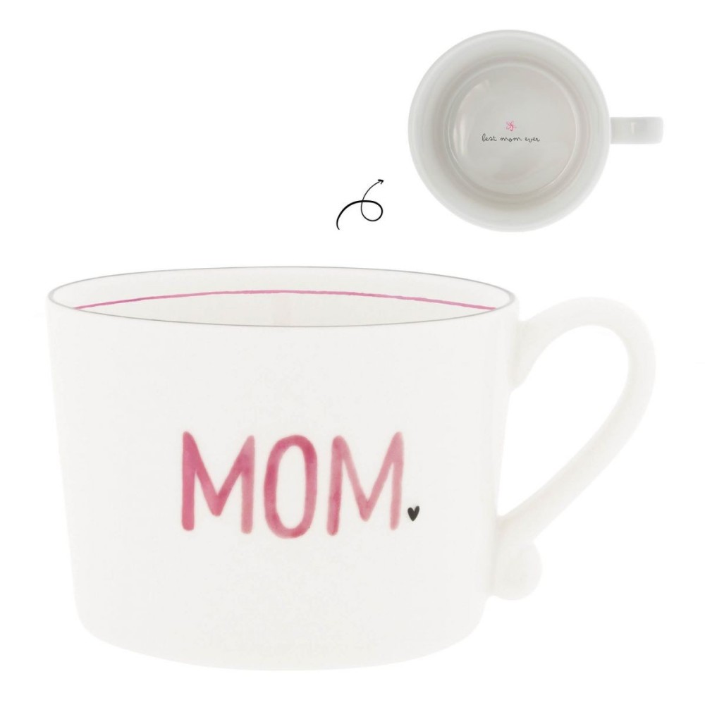 Tasse "MOM" en rose (10x8x7cm)  -  Bastion Collection