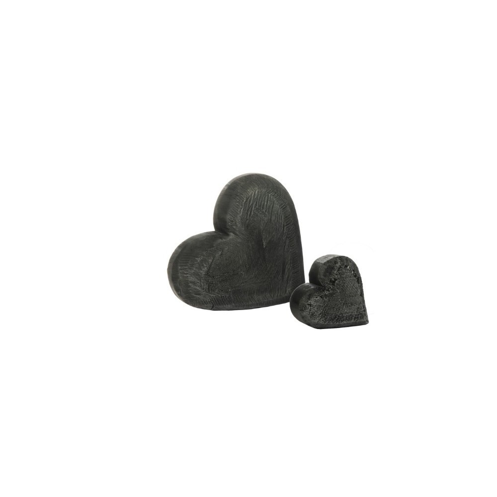 Cœur en bois noir à poser ou suspendre  ( h 15cm 15x8-9cm)- WMG