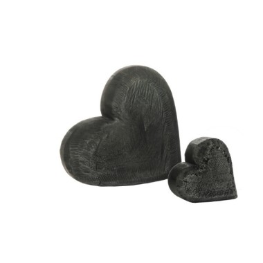 Cœur en bois noir à poser ou suspendre  ( h 15cm 15x8-9cm)- WMG