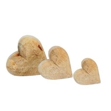 Cœur en bois à poser ou suspendre  ( h 15cm 15x8-9cm)- WMG