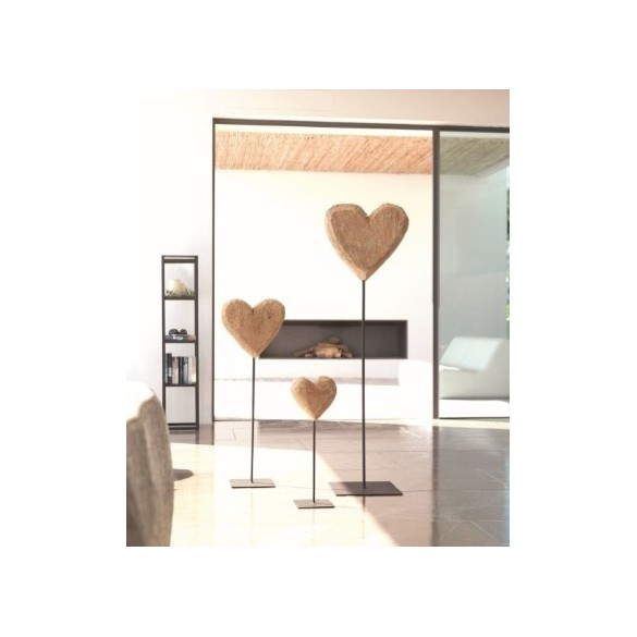 Cœur en bois sur pied  ( h 50cm )- WMG