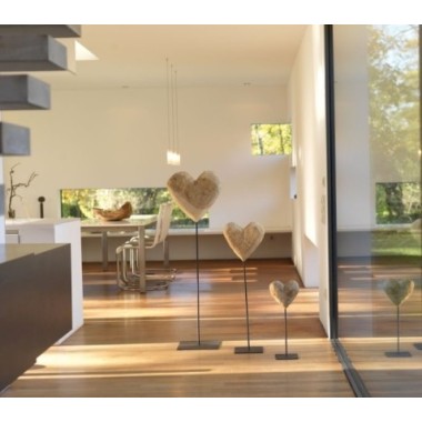 Cœur en bois sur pied  ( h 50cm )- WMG