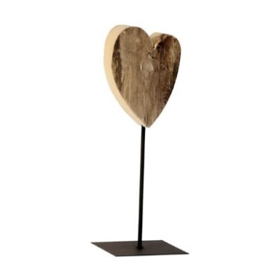 Cœur en bois sur pied ( h 40cm)