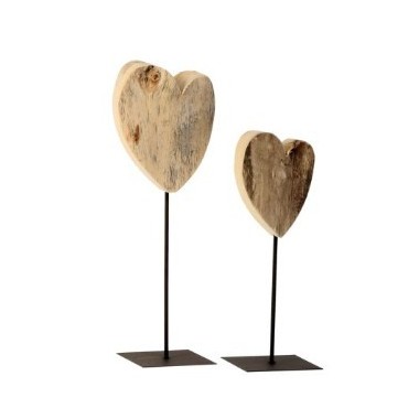 Cœur en bois sur pied ( h 60cm)