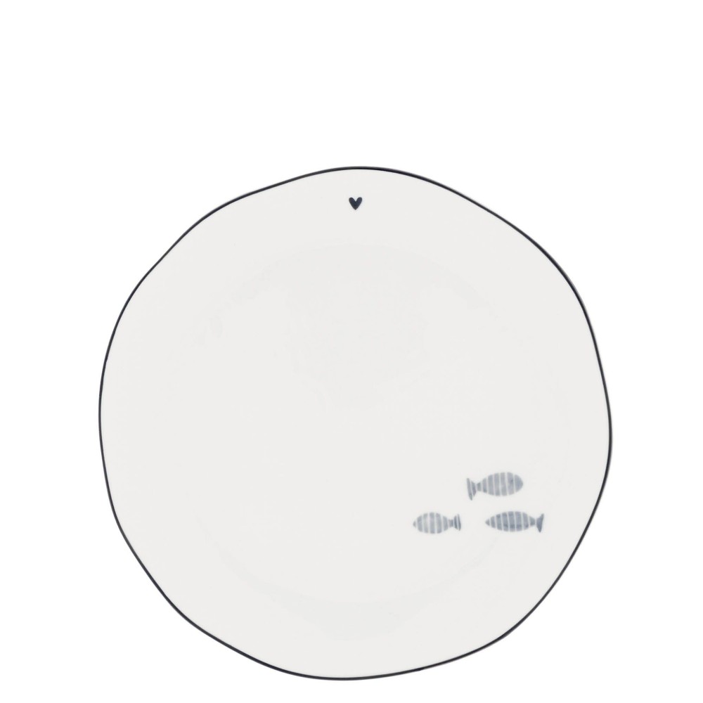 Assiette à dessert avec 3 poissons en Iris Blue - Bastion Collection