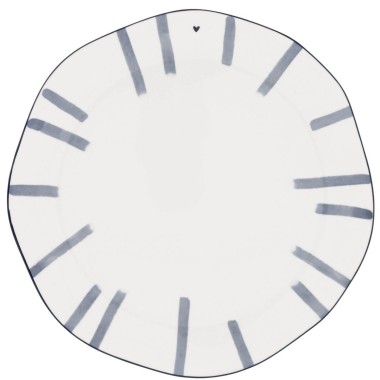 Assiette plate avec de gros traits en Iris Blue (27cm) - Bastion Collection