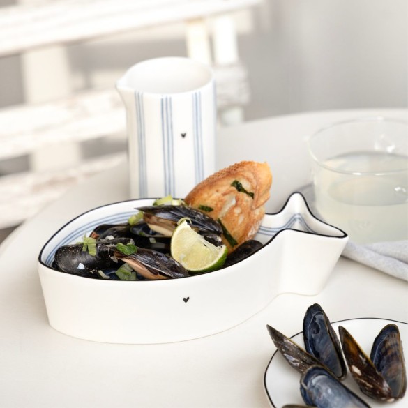 Bol poisson en Iris Blue ( 18x10x5cm) - Bastion Collection