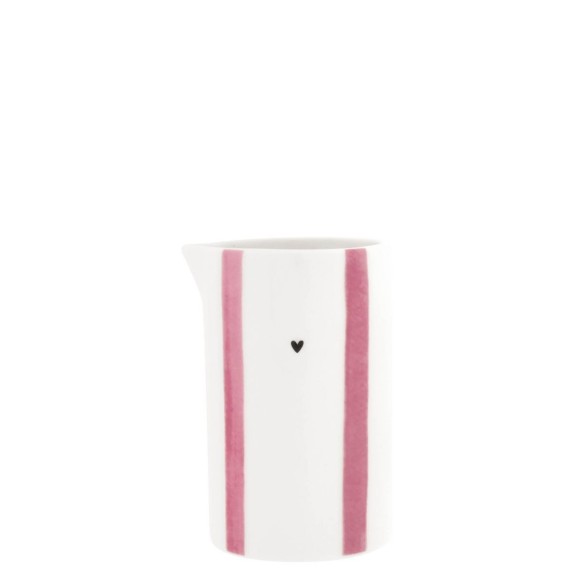 Pot à lait avec des lignes rose (10x6cm)  -  Bastion Collection