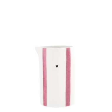 Pot à lait avec des lignes rose (10x6cm)  -  Bastion Collection