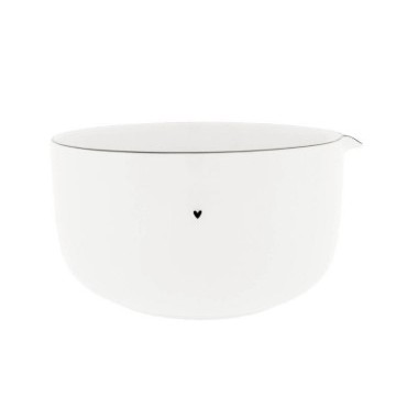 Bol à mélanger blanc avec un cœur noir (13x21cm) - Bastion Collection