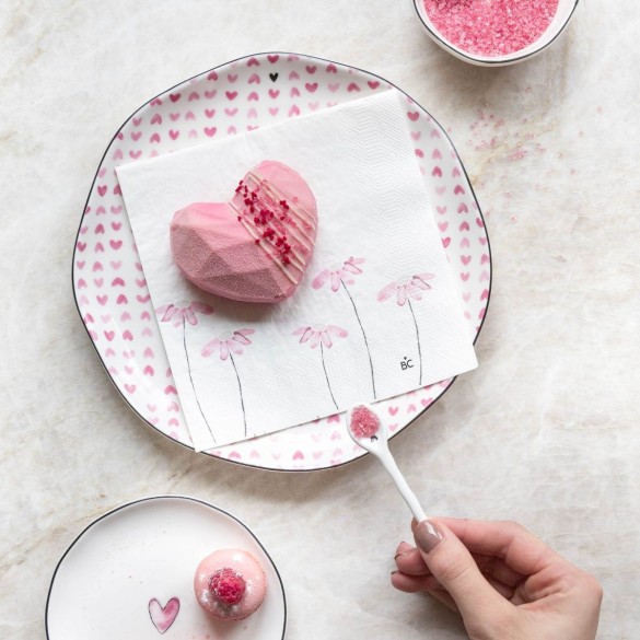 Assiette petit-déjeuner rose  -  Bastion Collection