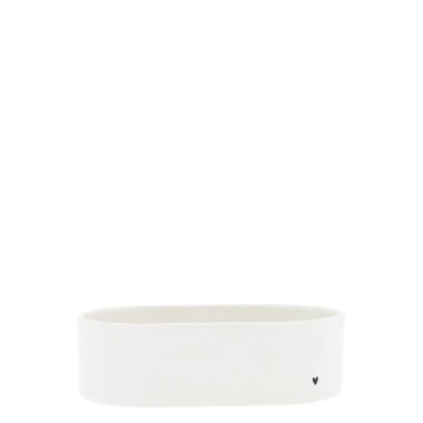 Plat ovale blanc avec cœur noir - Bastion Collection