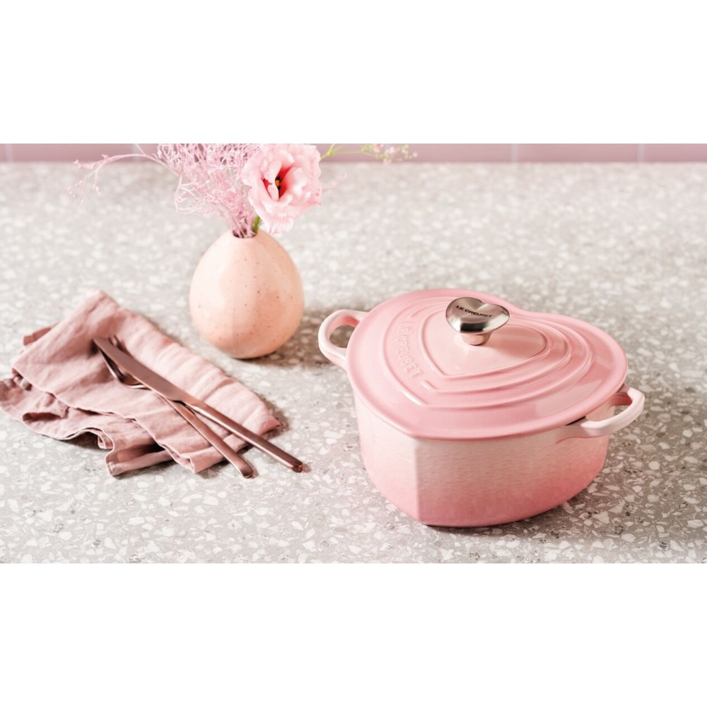 Cocotte en cœur - Shell Pink, 20cm 1,9l -  Le Creuset