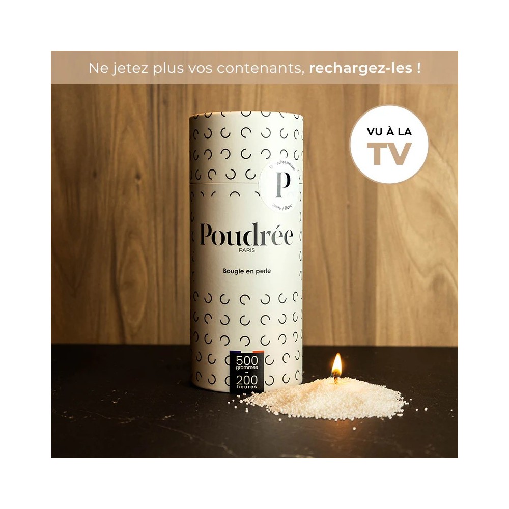 Perles de cire blanche ( Poudrée non parfumée) - Poudrée Paris