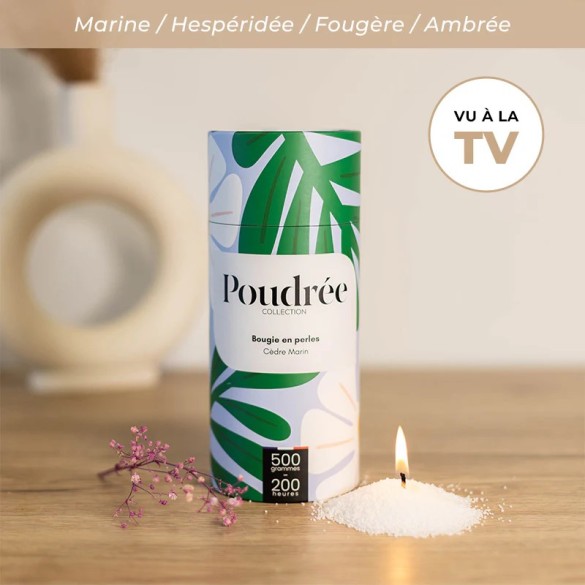 Perles de cire - Cèdre Marin 500gr ( Collection Flora ) - Poudrée Paris