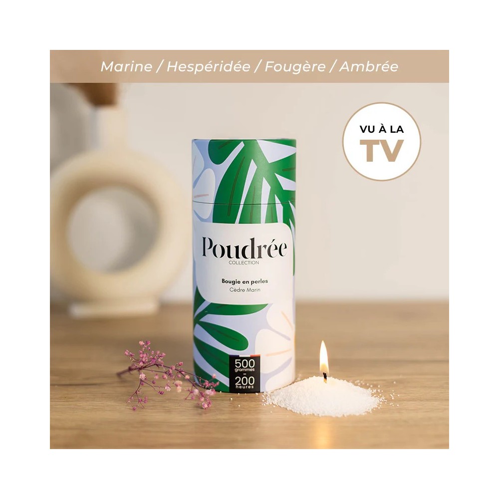 Perles de cire - Cèdre Marin 500gr ( Collection Flora ) - Poudrée Paris