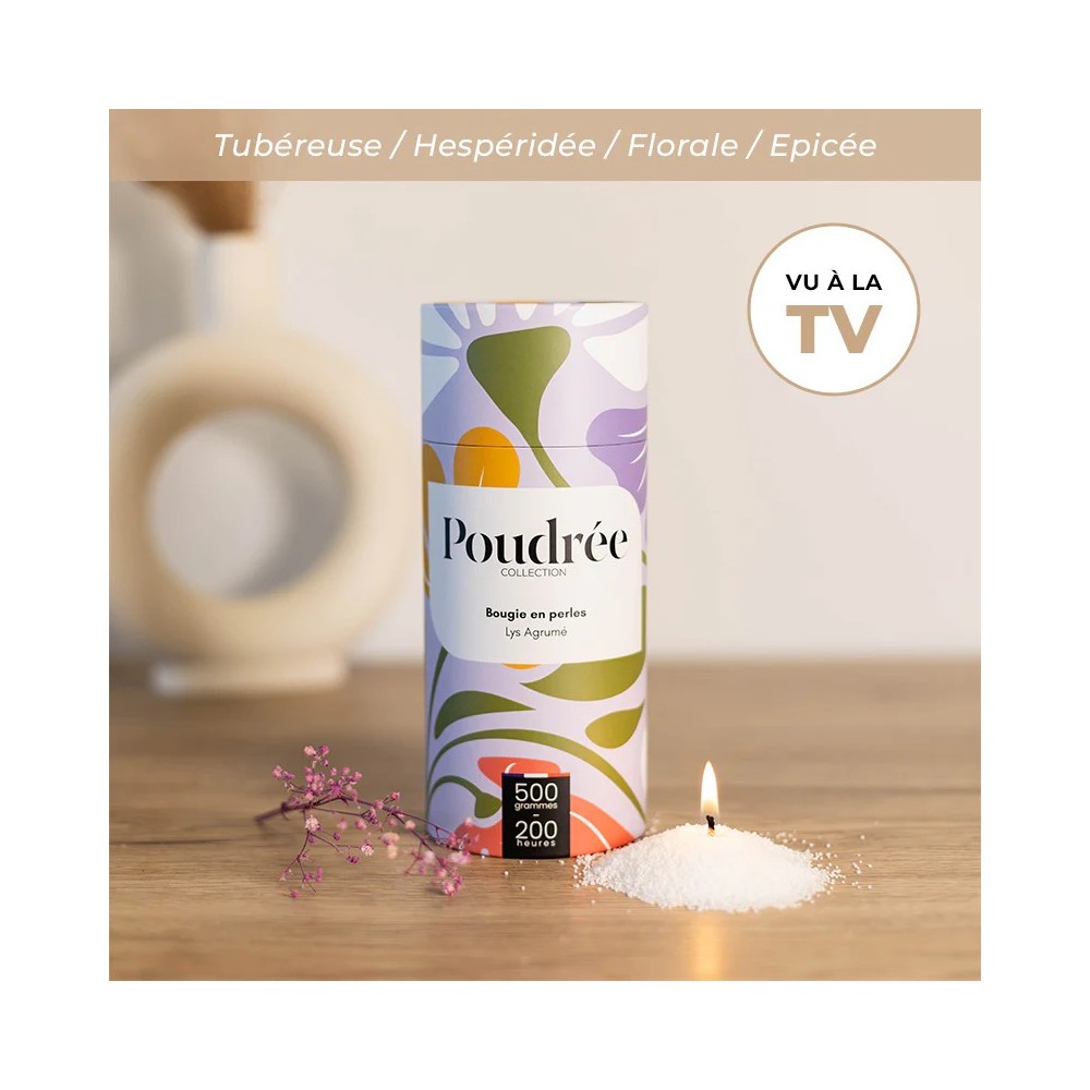 Perles de cire - Lys agrumé 500gr ( Collection Flora ) - Poudrée Paris