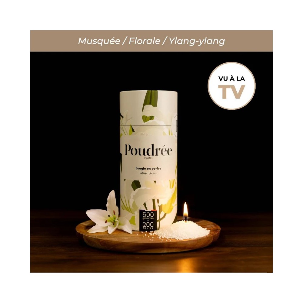 Perles de cire - Musc Blanc  500gr ( Collection Permanente) - Poudrée Paris