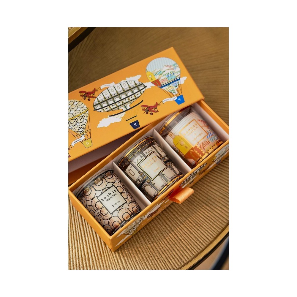 Trio bougies parfumées Bruxelles, Roma & A Saint-Tropez