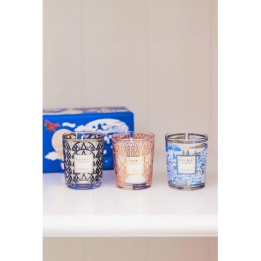 Trio bougies parfumées Manhattan, Paris & Mykonos