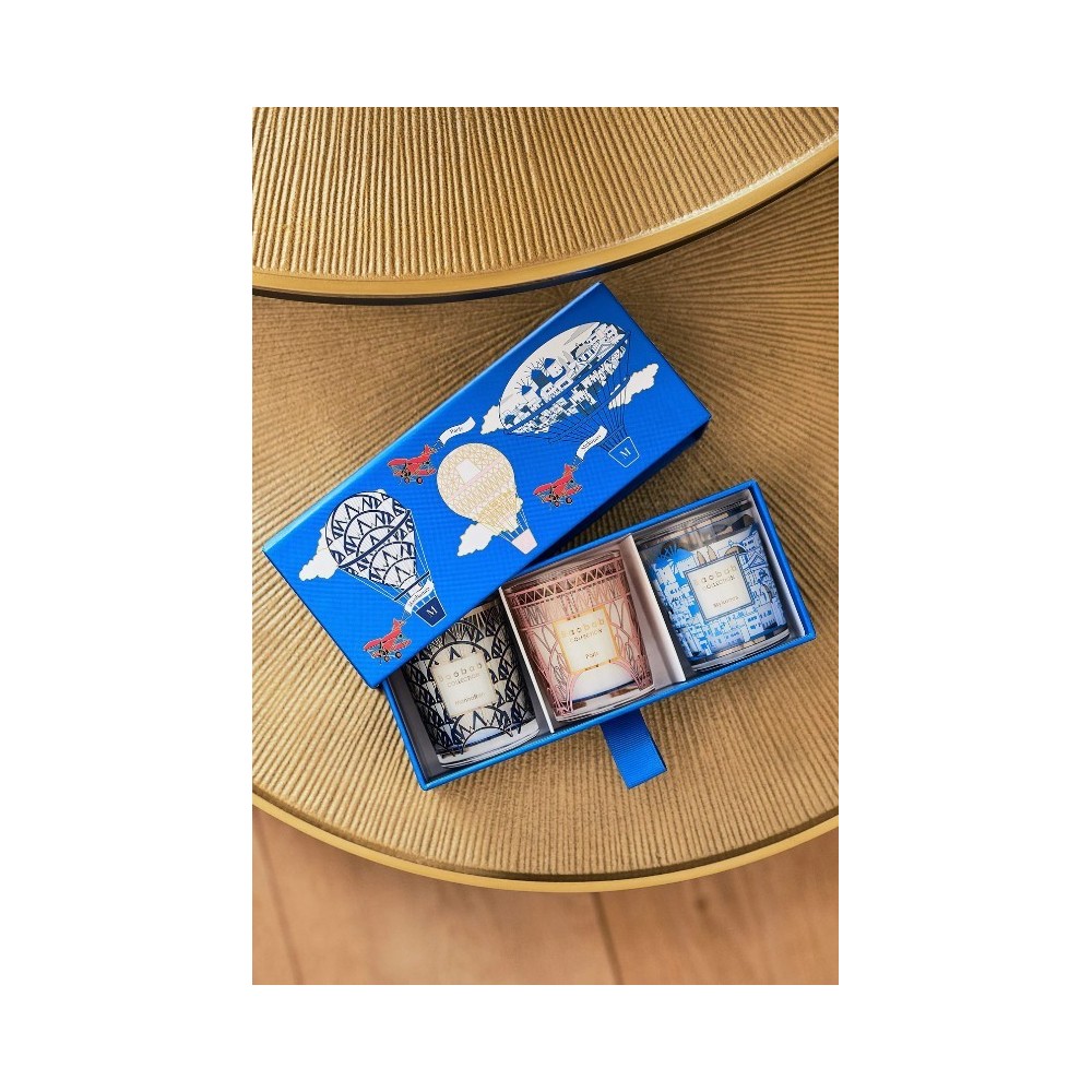 Trio bougies parfumées Manhattan, Paris & Mykonos