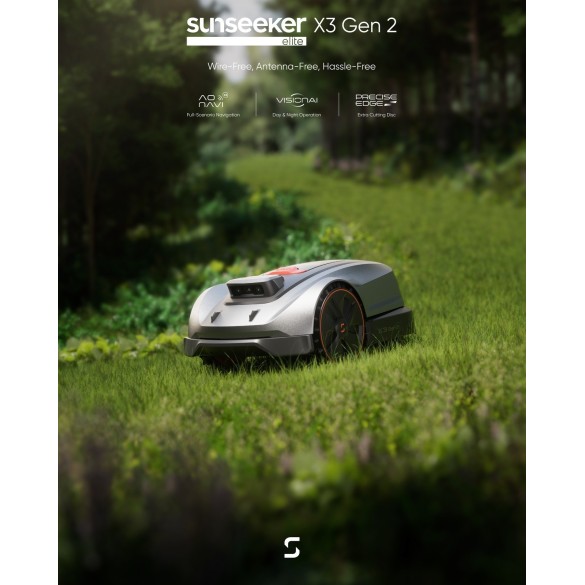 Sunseeker Elite X3 Gen2 – Robot tondeuse jusqu’à 800 m²
