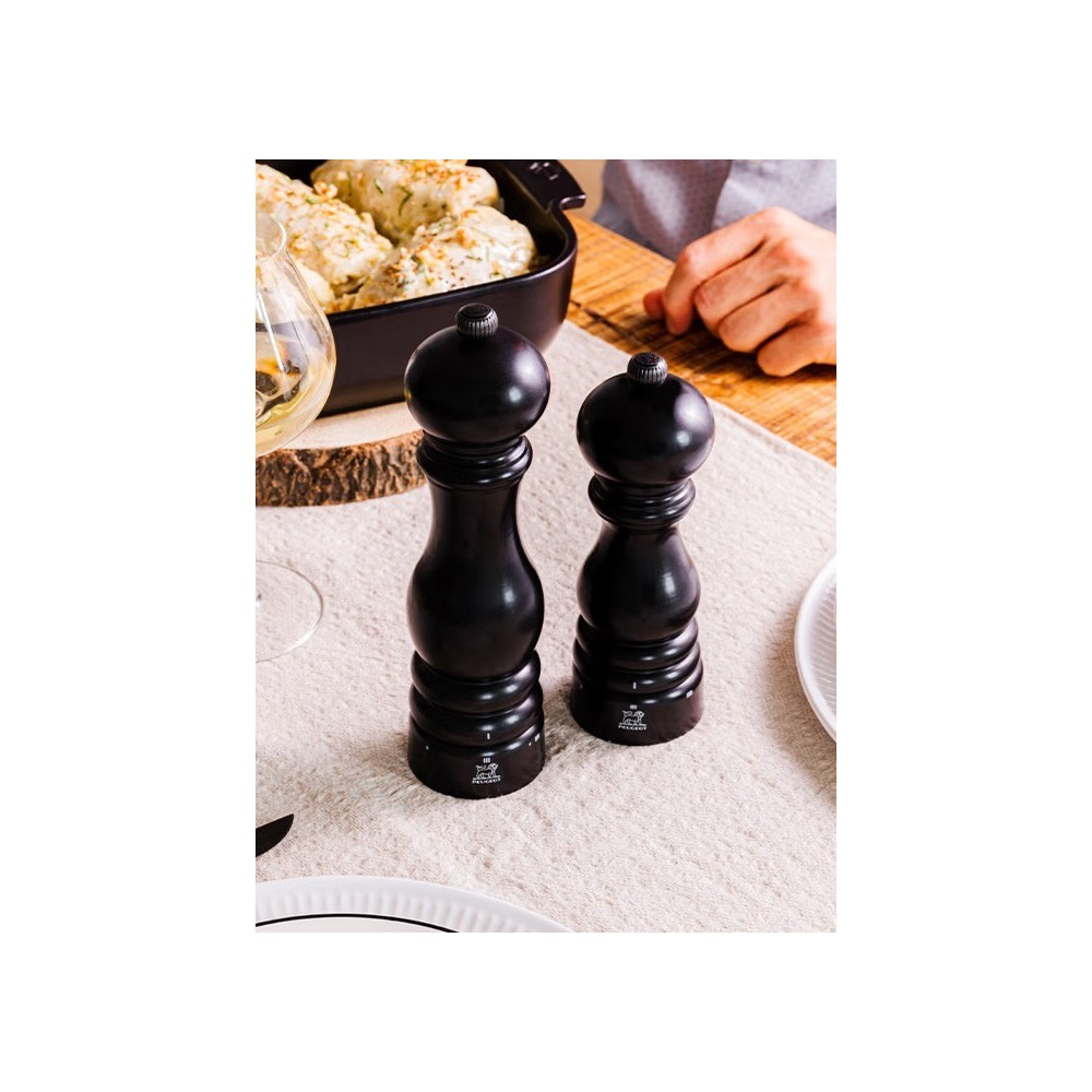 Moulin à sel manuel Paris U'Select – Bois laqué satin noir, 18 cm