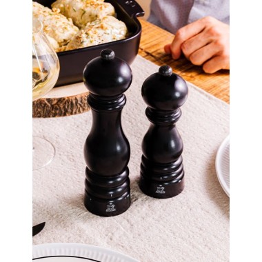 Moulin à sel manuel Paris U'Select – Bois laqué satin noir, 22 cm