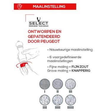 Moulin à poivre manuel Paris u’Select – Bois laqué noir, 22 cm